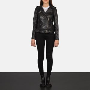 woman plain cow leather jacket